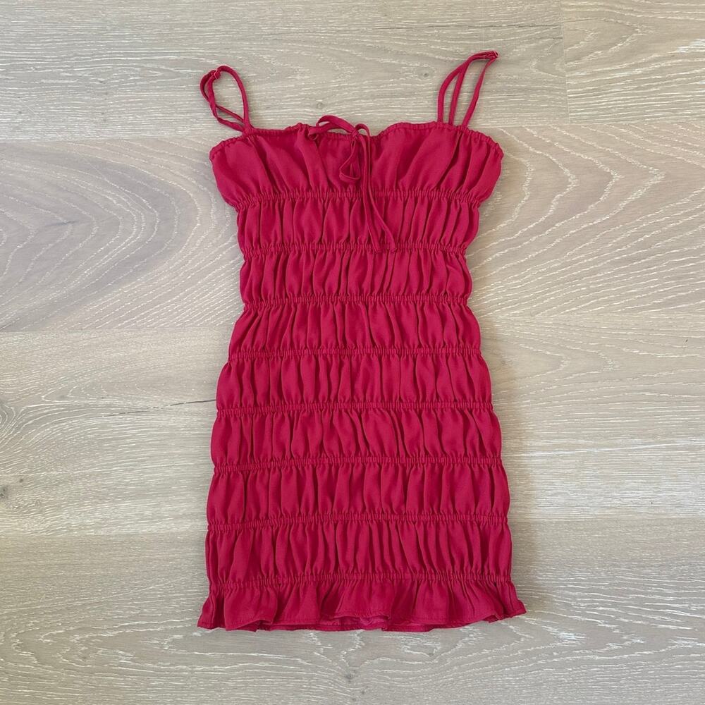 Peppermayo Ruched Mini Dress Part Timer Size US 0 Red
